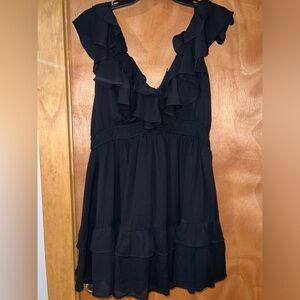 NWT Abercrombie Black Ruffle Flutter Sleeve Mini Dress
